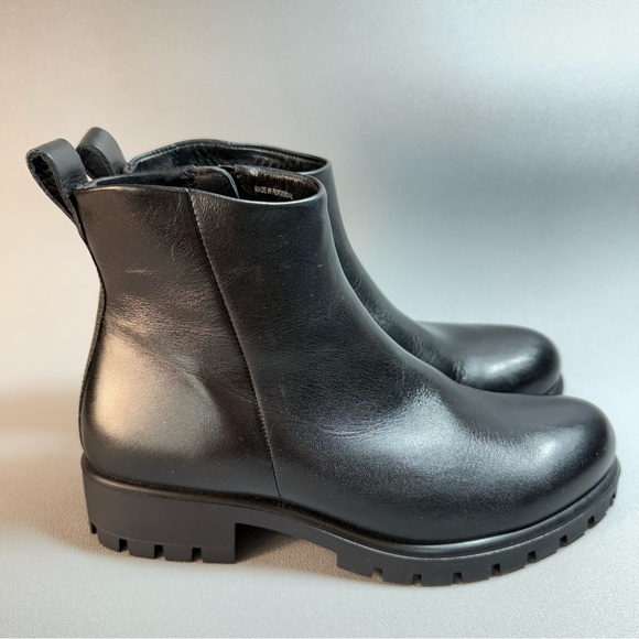 ECCO Modtray Black Leather Zip-Up Ankle Boots EU 37 NWOT - Picture 1 of 12